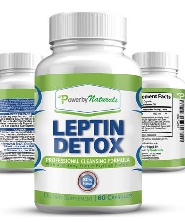 Power by Naturals Leptin Detox Cleanse Advanced Colon Cleanser, Weight-Loss Supplement for Women and Men, 60 Capsules