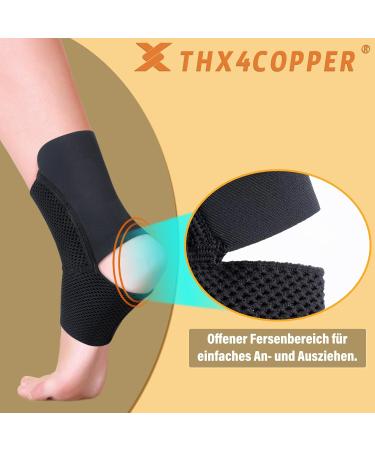 THX4Copper Ankle Bandage & Compression Socks for Plantar Fasciitis - Lightweight Breathable Support (Black 1 Pair) - Buy Online on GoSupps.com