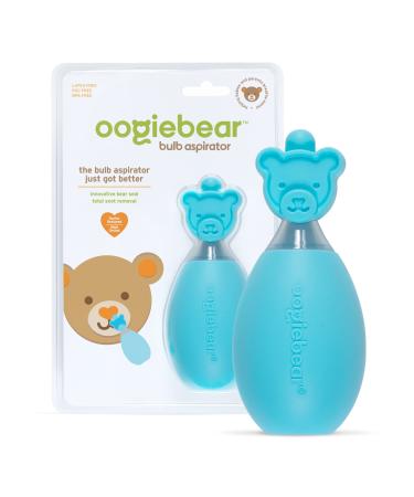 oogiebear Bulb Aspirator  The Safe Baby Nose Sucker | Baby Nasal Aspirator for Newborn Infants and Toddlers | BPA Free Clear Nose Baby Booger Sucker - Blue 1 Blue Bulb