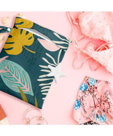 Wet Bag  Wet Dry Bag  Wet Bag for Swimsuit  Travel  Beach  Pool  Stroller  Diapers  Dirty Yoga Gym Clothes  Makeup Bag  Waterproof Tropical Palm Leaves Decor Jungle Palm Leaf Favors palm leaves-06 - Buy Online on GoSupps.com