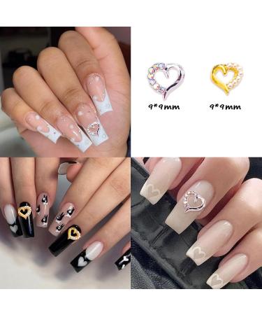 28PCS Heart Nail Art Charms Set - Gold & Silver Metal with Rhinestones & Pearls - Luxurious Nail Supplies for Women & Girls - DIY Nail Accessories - Buy Online on GoSupps.com