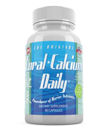 Daily Health Coral Calcium Pure Okinawa - Marine-Grade Supplement with 72 Trace Minerals - 1475mg 90 Capsules