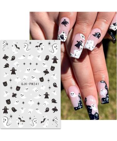 Halloween Nail Stickers 12 Sheets Self-Adhesive Nail Decal Ghosts Nail Art Decoration Design Supplies - Buy Online on GoSupps.com