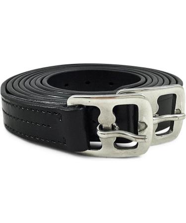 Equitack Leather Stirrup Leathers | Stainless Steel Horse Buckle Horse Riding Stirrups Horse Stirrup Belt | Horse Stuff Riding Belt Horse Neck Strap - Black 52" 52'' Black - Buy Online on GoSupps.com