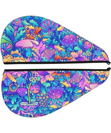 Colorful Mushrooms Microfiber Hair Towel - Super Absorbent Coral Velvet Wrap for Long Curly & Thick Hair - Quick Dry Hair Cap for Women - Buy Online on GoSupps.com