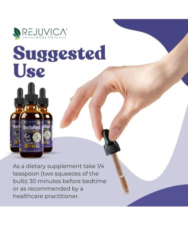 Rejuvica Health NoctuRest Natural Sleep-Aid with Valerian and Melatonin - All-Natural Liquid Formula for 2X Absorption - Magnesium L-Theanine & More - Buy Online on GoSupps.com