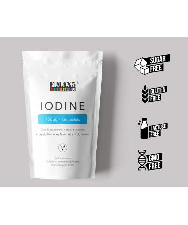Iodine 150mcg 120 Tablets | High Strength Natural Source | Pregnancy & Thyroid Supplement | Vegan | UK Made - Buy Online on GoSupps.com