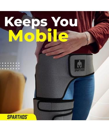 Sparthos Hip Brace - Sciatic Nerve & SI Joint Support Belt for Men & Women - Orthopedic Thigh Groin Compression Wrap for Hamstring Pain Relief - Flexor Strain Arthritis Siatic (Right Leg) - Buy Online on GoSupps.com