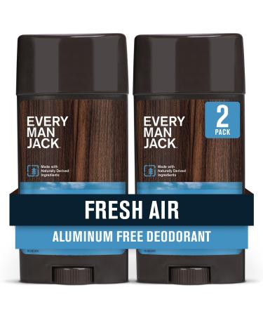 Every Man Jack Fresh Air Men s Deodorant - Stay Fresh with Aluminum Free Deodorant For all Skin Types - Odor Crushing Long Lasting with Naturally Derived Ingredients - 3oz (2 Pack)