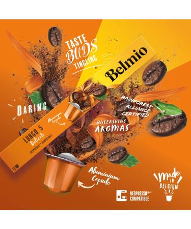 Belmio Espresso Coffee Aluminum Coffee Capsules Compatible with Nespresso Lungo Delicato 10 Capsules Intensity 5 - Buy Online on GoSupps.com