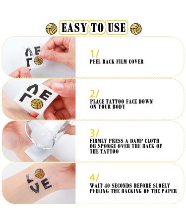 120 Pcs Volleyball Temporary Tattoos | Waterproof Gold Body Stickers | Team Gift & Party Supplies - 6 Styles - Buy Online on GoSupps.com