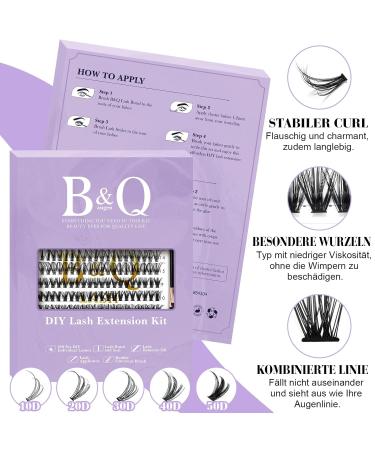 Lash Extension Set B & Q - 280 PCs 0.07D 9-15 Mix | Complete Eyelash Extensions Kit with Adhesive Remover & Applicator for Beginners - Buy Online on GoSupps.com