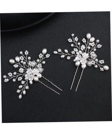 Ipetboom 1pc Hairpin Bridal Hair Bridesmaid Hair Clip Women Headdress Hair Barrettes for Women Wedding Hair Comb Pearl Kids Hair Accessories Bride Hair Decor Alloy Child Hair up Rhinestones - Buy Online on GoSupps.com