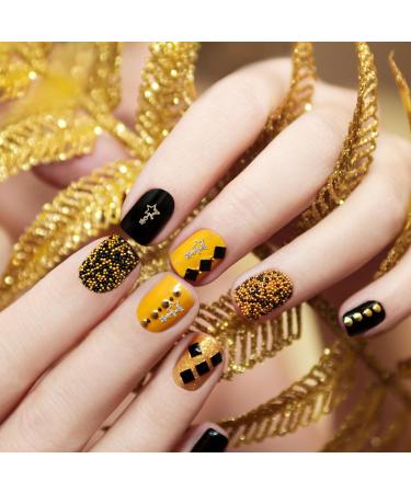 Lusofie 30Pcs 3D Star Rhinestone Nail Charms - Silver & Gold Alloy Star Gems for Nail Designs - DIY Nail Accessories - Buy Online on GoSupps.com