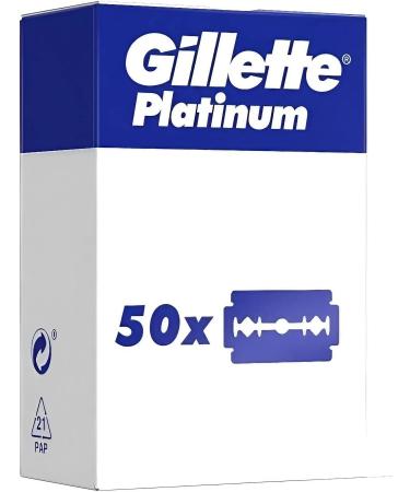 50 Gillette Platinum Premium Razor Blades - Buy Online on GoSupps.com