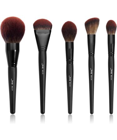 Jessup Large Face Makeup Brushes Set - 5pcs Synthetic Brushes for Foundation, Powder, Contour, Blusher & Highlighter - Phantom Black T273 - Buy Online on GoSupps.com