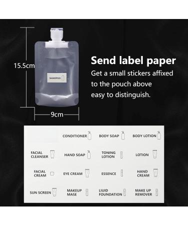 RIIEYOCA 8 Piece Portable Travel Pouches | Clear Plastic Packaging Bags for Shampoo, Shower Gel, Hand Sanitizer | 100ml Refillable Cosmetic Divide Bag - Buy Online on GoSupps.com