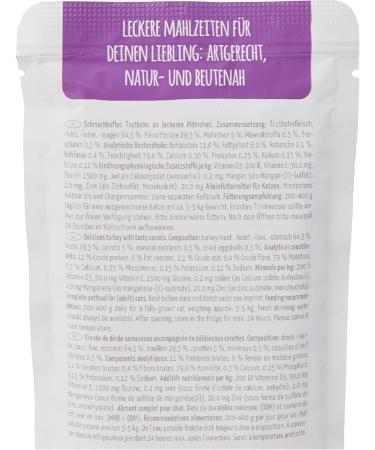Mjamjam Premium Wet Cat Food - Tasty Turkey & Carrot Grain-Free 12-Pack (125g) - Extra Meat Treat for Cats - Buy Online on GoSupps.com