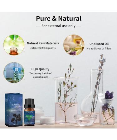 100% Pure Lavender & Peppermint Essential Oil Gift Set | Organic Aromatherapy | 10ML x 2 | Undiluted Natural Oils - Buy Online on GoSupps.com