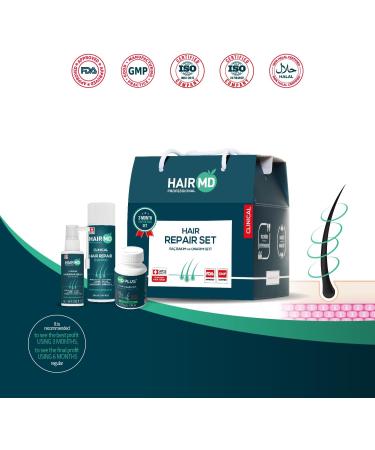  HairMD HairMD Clinical Repair Kit (3 Months Use) (3 Shampoos 250 ml + 3 Serums 60 ml + 3 Hair Multivitamins) - Buy Online on GoSupps.com