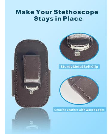 Premium Genuine Leather Stethoscope Holder | Durable & Magnetic Closure for Doctors & Nurses | Easy Access Design - Brown - Buy Online on GoSupps.com