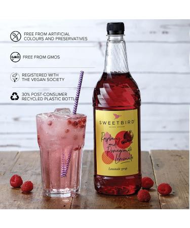 Sweetbird Raspberry & Pomegranate Lemonade Syrup 1L - Vegan Friendly (Pack of 1) - Buy Online on GoSupps.com