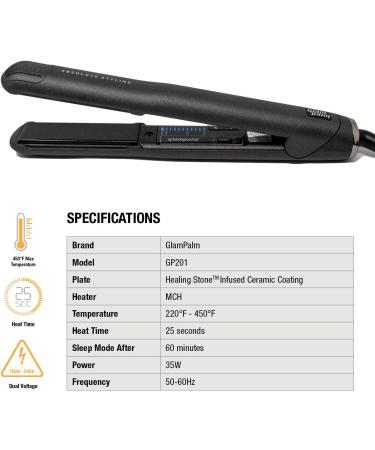 Glampalm 1 Ceramic Professional Hair Iron - Adjustable Temperature up to 450 F Straighten & Curl Made in Korea 2-Year Warranty | International Shipping Available - Buy Online on GoSupps.com