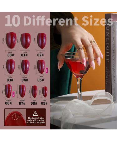 Teenitor Matte Almond Fake Nails Set with 15 Colors & Nail Glue - Medium Length False Nails for Chic Manicures - Buy Online on GoSupps.com