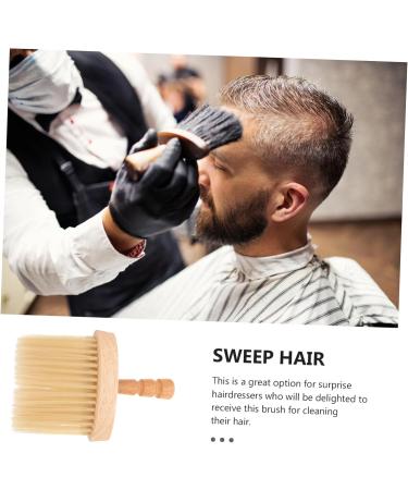 MAGICLULU Hairdressing Bristle Brush Neck Brush Tool Barber with Wood Handle Shaving Brush Barber Accessories Salon Shave Brush Barber Brush Neck Duster Manual Sharpened Yellow Hair - Buy Online on GoSupps.com