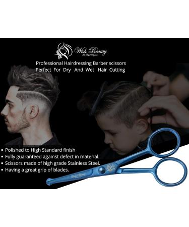 Kids Safety Hairdressing Scissors with Round Tips and Curved Blades - Professional Salon Barber Scissors for Baby Haircuts (Blue 4.5 inch) - Buy Online on GoSupps.com