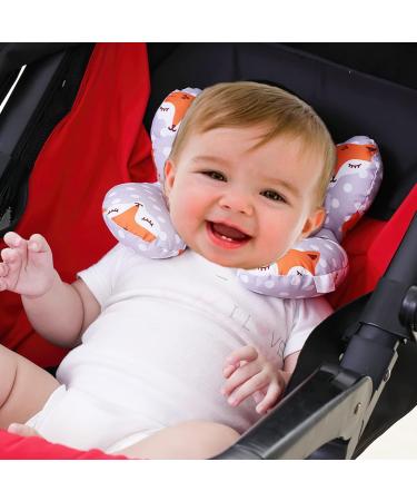 Baby Car Seat Travel Neck Pillow - Infant Head Support Cushion with Cute Cartoon Design - U-shaped Soft Head Neck Protector for Pushchair, Stroller & Car Seat - Five-pointed Star Design - Buy Online on GoSupps.com