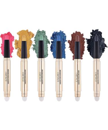 Eye Shadow Sticks Set 2 in 1 Eyeshadow Stick Makeup 6 Colors | Waterproof Long Lasting Cream Eye Shadow Pencil Makeup Eye Shadow Highlighter Stick for Women Girls Dtt C(13# 18#) - Buy Online on GoSupps.com