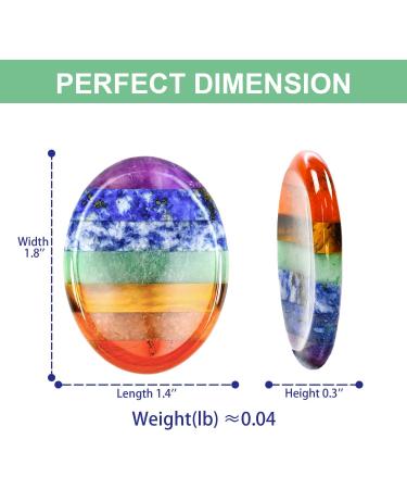 WHAL&YUNE Thumb Worry Stone for Anxiety Relief | 7 Chakra Healing Crystals | Natural Oval Gemstone Meditation & Reiki Gift - 1.8 inches - Buy Online on GoSupps.com