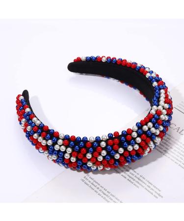 USA Patriotic Beaded Headband for Women - 4th of July American Flag Headpiece - Buy Online on GoSupps.com