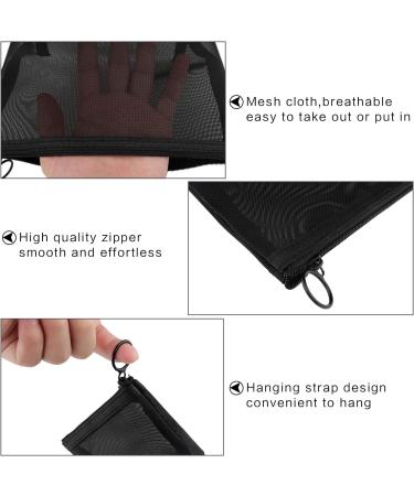 3 Pack Mesh Cosmetic Bags | Black Mesh Makeup & Pencil Cases for Travel & Office Accessories - 3 Sizes - Buy Online on GoSupps.com