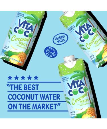 Vita Coco Pineapple Coconut Water 16.9 fl oz (Pack of 12) | Gluten Free Hydrating Electrolyte Drink - Smart Coffee & Soda Alternative - Buy Online on GoSupps.com