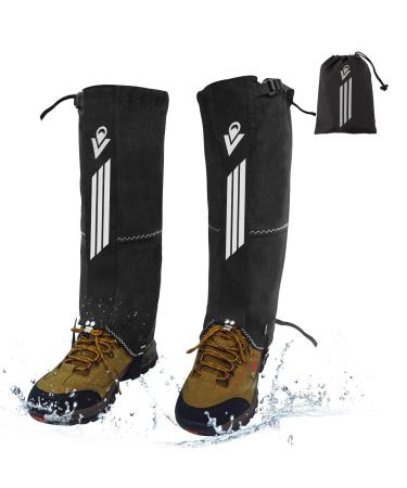 Vihir outdoor gaiters hiking gaiters waterproof hunting bike gaiters men & women raingaurs adjustable gaiters gaiters snow hiking climbing skiing trekking 1 couple silvery