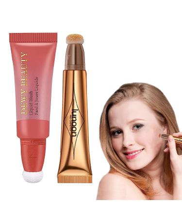 Blush Beauty Wand Liquid Contour Beauty Wand Highlighter Contour Blush with Cushion Applicator Bronzer Stick Long Lasting&Smooth Matte Makeup Stick (06#)