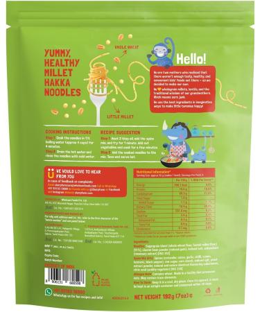 Slurrp Farm No Maida Hakka Noodles Combo Not Fried No MSG Classic Mild and Curry Masala Millet Noodles Pack of 3 X 192 g - Buy Online on GoSupps.com