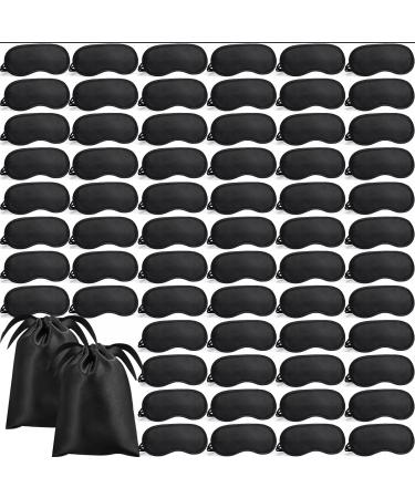 100 Pcs Eye Mask Sleeping Blindfold Eye Cover Sleep Mask Bulk with Elastic Strap and Drawstring Bags Soft Sleep Eye Mask Shade Cover Blindfolds for Party Games Travel Sleep Women Men Black