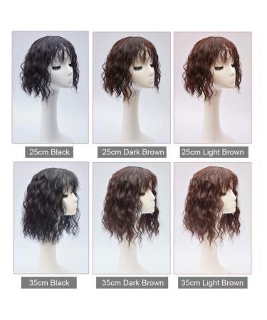 Fluffy Messy Tip Wig for Women - Curly Wavy Synthetic Wig with Corrugated Ponytail - 35cm Black - Buy Online on GoSupps.com