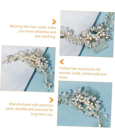 Beatifufu 1pc Pearl Comb Bridesmaid Hair Tie Wedding Hair Comb Pearl Insert Comb Rhinestone Hair Clips Bride Hair Accessories Rhinestone Headpiece Wedding Ornaments Women's Hanfu Hair up - Buy Online on GoSupps.com