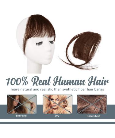 BARSDAR Clip in Fringe Human Hair - 100% Real Hair Extensions - French Bangs in 4# Brown - Washable/Dye-able - Pack of 1 - Buy Online on GoSupps.com