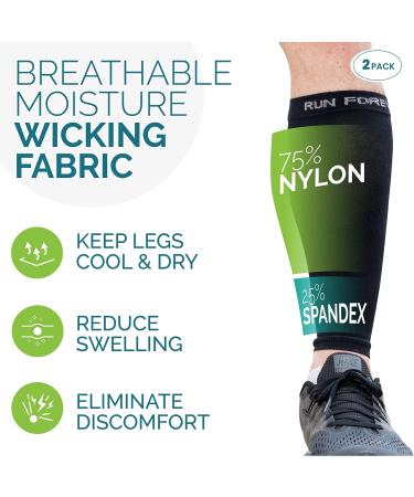 Calf Compression Sleeves for Men and Women - Footless Leg Compression Socks for Runners, Shin Splints, Varicose Vein & Calf Pain Relief - Ideal Calf Brace for Running, Cycling, and Travel - Buy Online on GoSupps.com
