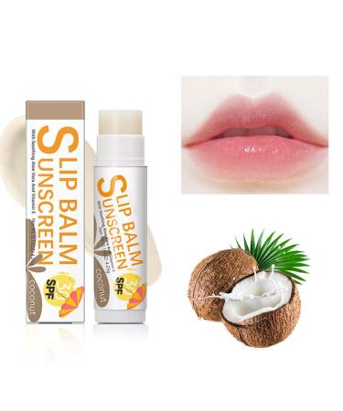 Sunscreen for Lips Bum Sun SPF30 Lip Sunscreen | Hydrating Lip Sunblock Lip Sunscreen Travel Size Sunscreen for Lips Lip Care Sun Protection Protects Soothes and Moisturizes Lips Fovolat #2 Coconut Flavor
