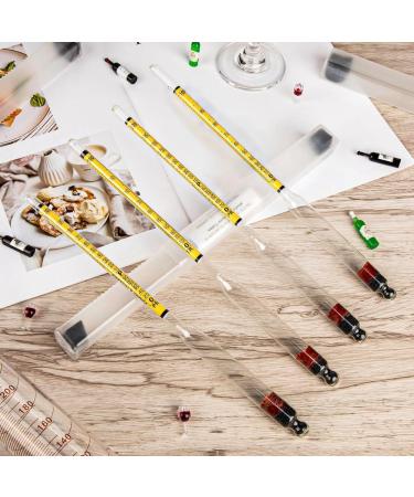 Loufy 4Pcs Hydrometer Alcohol Set Kit Alcohol Meter Set for Distilling Alcohol 0-200 Proof & 0-100 Tralle Specific Hydrometer - Buy Online on GoSupps.com