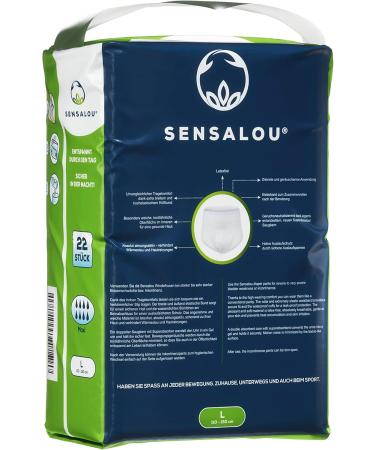 Buy Sensalou Incontinence Pants for Adults - Men & Women Size L (22 pcs) | Best Protective Pants for Comfort & Discretion - Buy Online on GoSupps.com