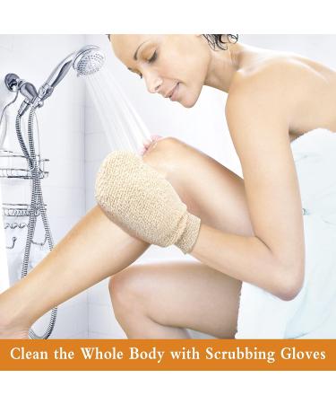 4 PCs Eco-Friendly Bath Shower Gloves - Double-Sided Scrub & Massage Body Peeling Tool - Buy Online on GoSupps.com