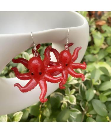 Feyley Eight-Armed Octopus Earrings | Punk Hip-Hop Resin Drop Earrings | Statement Jewelry Gift for Women & Girls - Buy Online on GoSupps.com