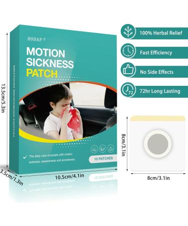 Motion Sickness Patches - 10 Pack, Relief for Car, Boat, Airplanes, Trains, Buses - Children and Adults, Sea Sickness Patch - Buy Online on GoSupps.com